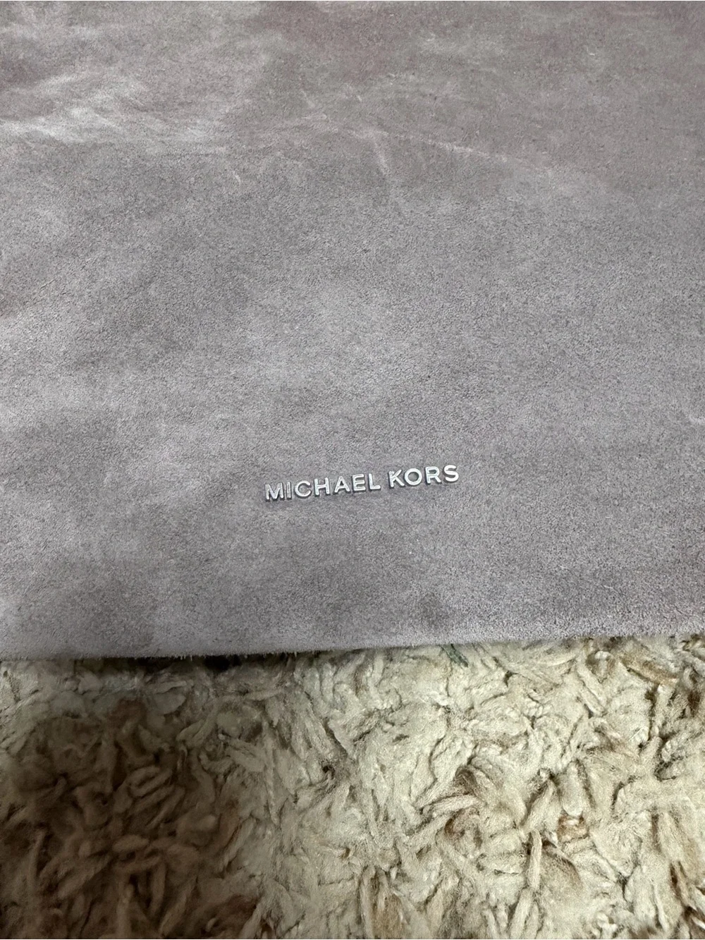 Michael Kors Women's Billy Grey Suede Leather Fringe Shoulder Bag